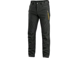 Kalhoty CXS AKRON, p�nsk�, softshell, �ern� s HV �luto/oran�ov�mi dopl�ky