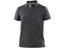 P�nske polo tri�ko CXS HENRY, kr�tky ruk�v, antracitovo-biela farba