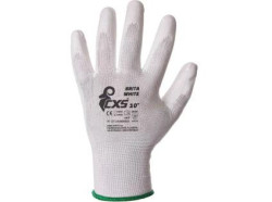 R�kawice CXS BRITA WHITE, z blistrem, zanurzane w poliuretanie, roz. 05