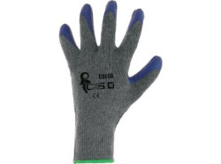 Rukavice COLCA, �edo-modr�, m��an� v latexe, ve�. 10, s blistrom